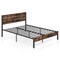 Platform Bed Frame with High Headboard and Mute Bar Perfect for Dorms or Kids